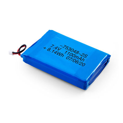 753048 batería de 2S1P 7.4V 1100mAh Lipo para el equipamiento médico