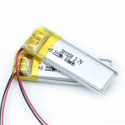 batería del polímero de 301030 60mah Lipo