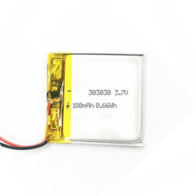 Batería ligera 303030 180mah del polímero de Lipo del cuadrado de la exhibición