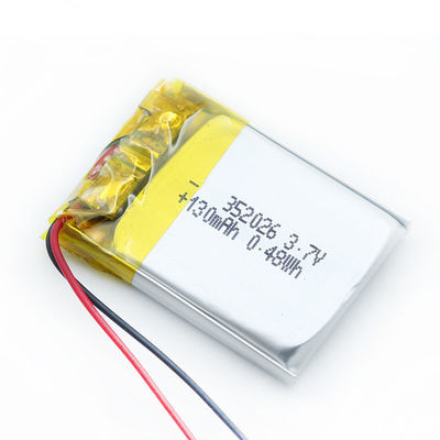 batería eléctrica del reloj del SGS del CE de la batería del polímero de 130mAh 352026 Lipo