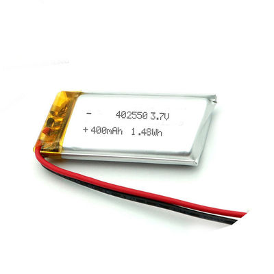 Productos electrónicos de consumo planos recargables 3.7V 400mah de la batería del polímero de litio 402550