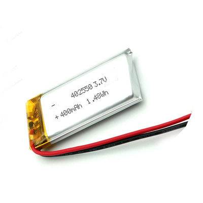 Productos electrónicos de consumo planos recargables 3.7V 400mah de la batería del polímero de litio 402550