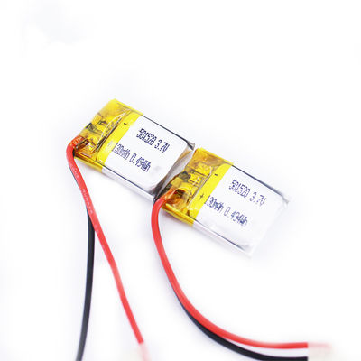 0.2C pequeños 3,7 V ultra finos Li Polymer Battery 501520 130mah para GPS