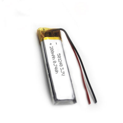 501240 batería recargable 051240 de Mini Flat Lithium Polymer Battery 3.7v 200mAh
