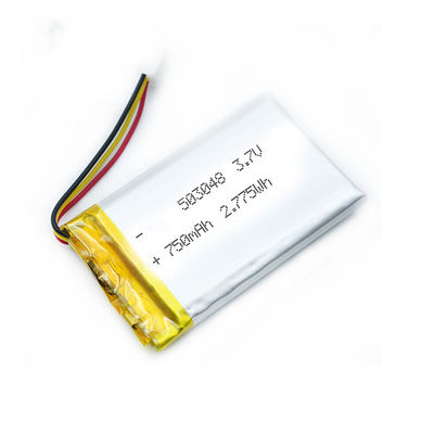 PWB del conector del alambre de ROHS 503048 750 MAh Lipo Polymer Battery With